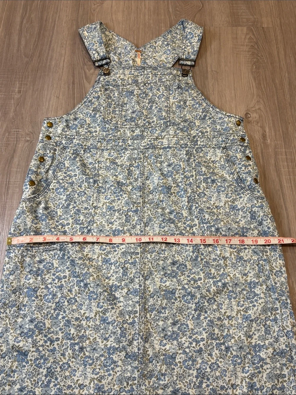 Free People Hanson Apron Midi Dress Color: Chambray Combo